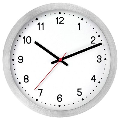 Часы настенные ход плавный, Troyka 75757701, круглые, 27×27×3.5 серебристая рамка