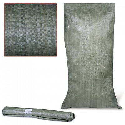 Мешки полипропиленовые до 50 кг, комплект 10 шт., 105×55 см, вес 52 г, вторичное сырье, зеленые
