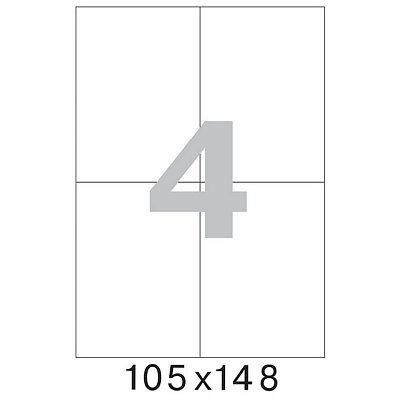 Этикетки самоклеящиеся Office Label эконом 105×148 мм белые (4 штуки на листе А4, 100 листов в упаковке)