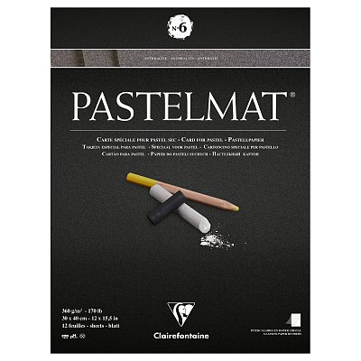 Альбом для пастели 12л. 300×400мм на склейке Clairefontaine «Pastelmat», 360г/м2, бархат, антрацит