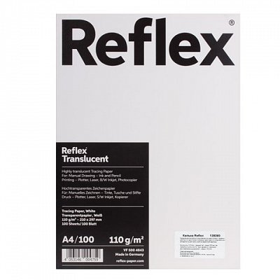 Калька REFLEX А4, 110 г/м, 100 листов, Германия, белая