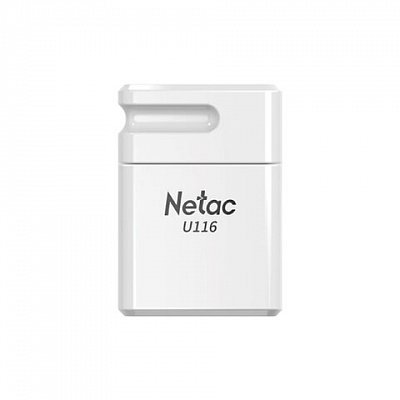Флеш-диск 64 GB NETAC U116, USB 2.0, белый-20WH