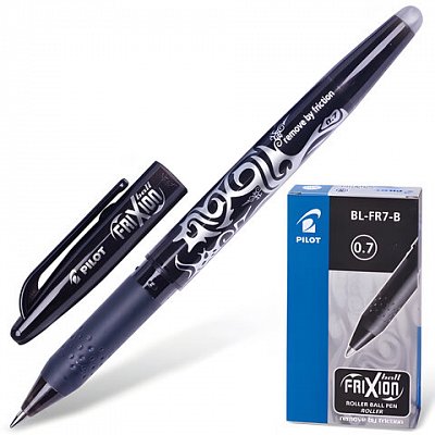 Ручка шариковая PILOT BL-FR7 Frixion резин.манжет черный 0,35мм