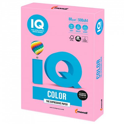 Бумага цветная IQ Color (А4, 80г/м², NEOPI-розовый неон, 500 листов)