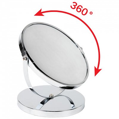 Зеркало настольное BRABIXкруглоедиаметр 17 смдвустороннеес увеличениемметаллическая рамка607422