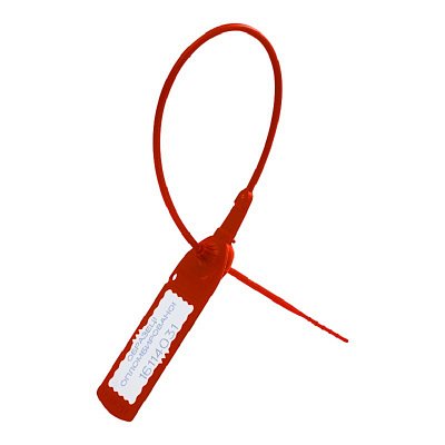 Пломба пластиковая универсальная номерная Авангард 220 мм красная (100 штук в упаковке)