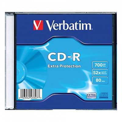 Носители информации Verbatim CD-R 80 52x DL SL/1