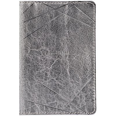 Обложка для паспорта OfficeSpace «Silver», кожа, серебро, тиснение фольгой