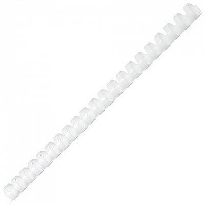 Пружины пластиковые для переплета, КОМПЛЕКТ 100 штук, 16 мм (для сшивания 101-120 листов), белые, ОФИСМАГ