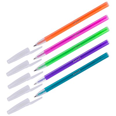 Ручка шариковая Luxor «Stick Neon» синяя, 1.0мм, корпус ассорти