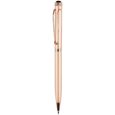 Ручка шариковая Luxor «Anvi» синяя, 0.7мм, корпус розовое золото, поворотный механизм, футляр