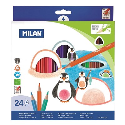 Карандаши цветные Milan 24 цвета трехгранные