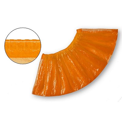 Бахилы одноразовые полиэтиленовые текстурированные 2.8 г оранжевые (50 пар в упаковке)