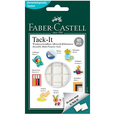 Масса для приклеивания Faber-Castell «Tack-It», 90 кубиков, 50г., картон. уп., европодвес