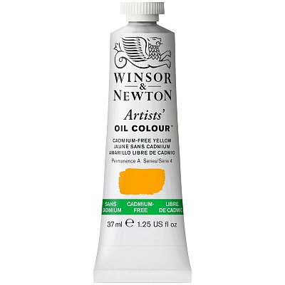 Краска масляная профессиональная Winsor&Newton «Artists' Oil», 37 мл, беcкадмиевый желтый