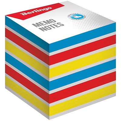Блок для записи на склейке Berlingo «Rainbow», 8×8×8см, цветной
