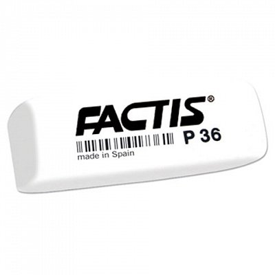 Резинка стирательная FACTIS пластиковая для карандаша со скош. краем, 56×19.5×9 мм, P-36