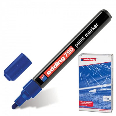 Маркер лаковый EDDING, 2-4 мм, круглый наконечник, пластиковый корпус, синий