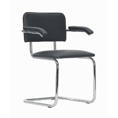 Конференц-кресло Silwia arm (кожзам черный, хром)