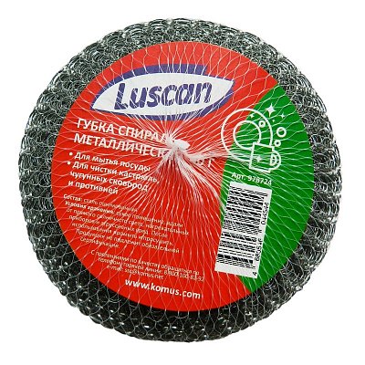 Губка для мытья посуды Luscan металлическая 110×110×40 мм 40 г