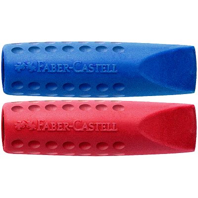 Набор ластиков-колпачков Faber-Castell «Grip 2001» 2шт., трехгранные, ассорти, пакет