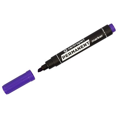Маркер перманентный Centropen «8566» фиолетовый, пулевидный, 2.5мм