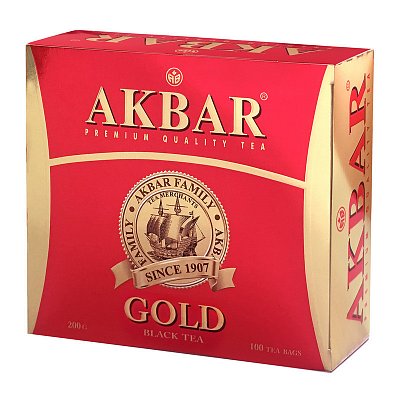 Чай Акбар Gold черный 100 пакетиков