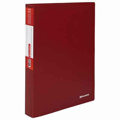 Папка 60 вкладышей BRAUBERG «Office», красная, 0.6 мм
