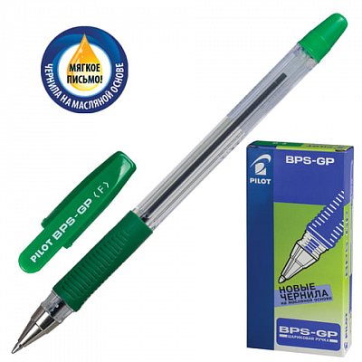 Ручка шариковая PILOT BPS-GP-F резин.манжет. зеленый 0,32мм