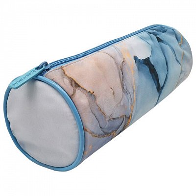Пенал-тубус BRAUBERG, с эффектом Soft Touch, мягкий, «Blue marble», 22×8 см