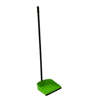 Совок для мусора с резиновой кромкой Idea М 5194 пластиковый зеленый (ширина рабочей части 25 см, длина ручки 80 см)