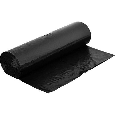 Мешки для мусора на 60 литров Ромашка черные (ПНД, 7.3 мкм, в рулоне 20 шт, 58×68 см)