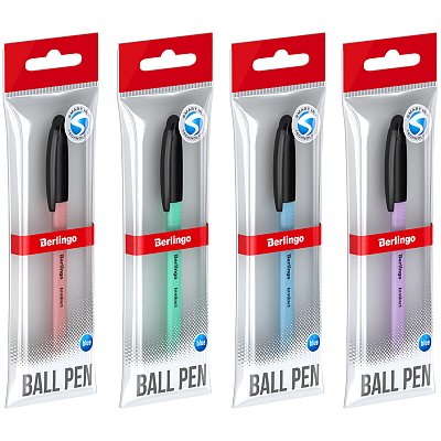 Ручка шариковая Berlingo «Instinct» синяя, 0.7мм, корпус ассорти, пакет