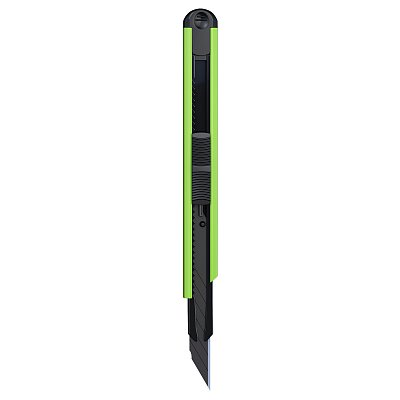 Нож канцелярский 9мм Berlingo «ColorZone», черное лезвие, auto-lock, металл. направл., зеленый, европодвес
