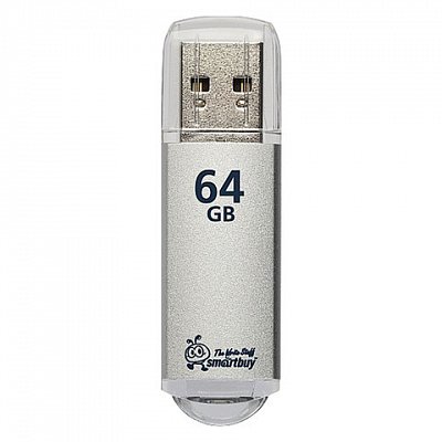 Флэш-диск 64 GB, SMARTBUY V-Cut, USB 3.0, металлический корпус, серебристый