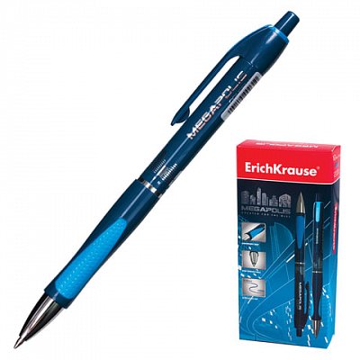 Ручка шариковая ERICH KRAUSE, автоматическая, «Megapolis Concept», корпус синий, 0.7 мм, синяя