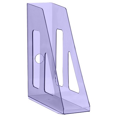 Лоток для бумаг вертикальный СТАММ «Актив», тонированный фиолетовый, ширина 70мм