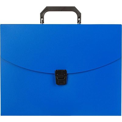 Папка-портфель пластиковая Attache Economy A4 синяя (330×35×250 мм, 1 отделение)