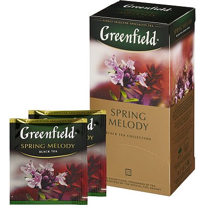 Чай Greenfield Spring Melody (черный с чабрецом, 25пак/уп)