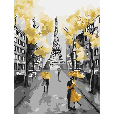 Картина по номерам на картоне ТРИ СОВЫ «Золотой Париж», 30×40см, с акриловыми красками и кистями