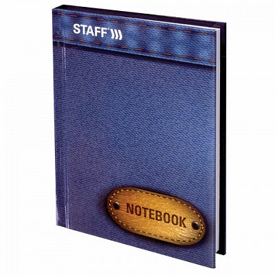Блокнот Notebook STAFF, А6, 110×147 мм, 80 л., твердая ламинированная обложка, джинса