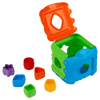 Дидактическия игрушка ТРИ СОВЫ сортер «Кубик», 7 предметов (кубик, 6 формочек)