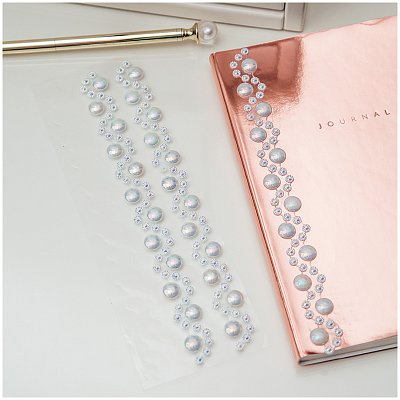 Наклейки акриловые MESHU «White pearls», 25×7см