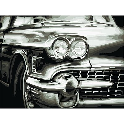 Картина по номерам на холсте ТРИ СОВЫ «Винтажный автомобиль», 30×40, с акриловыми красками и кистями