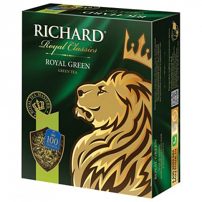 Чай RICHARD (Ричард) «Royal Green», зеленый, 100 пакетиков по 2 г