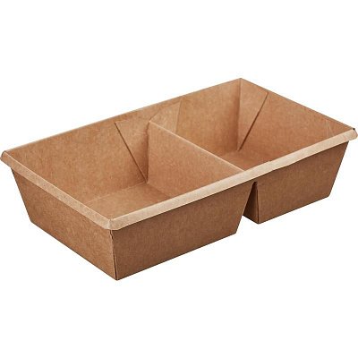 Бумажный контейнер OneClick для салатов, для второго 800 мл коричневый (200×120×55 мм, 300 штук в упаковке)