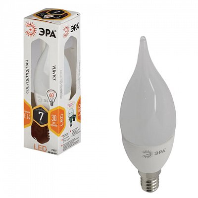 Лампа светодиодная ЭРА,7Вт, цок. E14.2700К, свеча, арт. BXS-7w-827