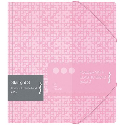 Папка для тетрадей на резинке Berlingo «Starlight S» А5+, 600мкм, розовая, с рисунком