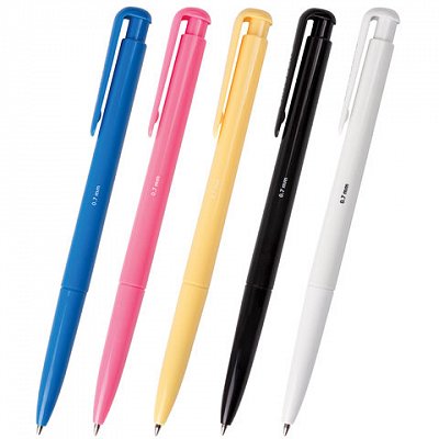 Ручка шариковая BRAUBERG «Hot hit» автоматическая, корпус , толщина письма 0.7 мм, в дисплее, синяя