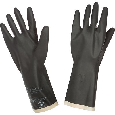Перчатки защитные КРИЗ КЩС (К20Щ20) тип 2 латекс черные (размер 10)